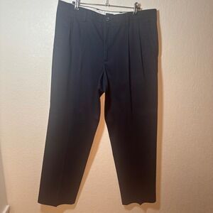 Dockers Mens Classic Fit Pleated Dress Pants Trousers, Navy Blue, W36 L32